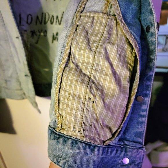 🌻 Armani Exchange 🌻 Large 🌻 Hooded Jean Sweater Jacket 🌻 Lightweight 🌻 - Picture 11 of 15